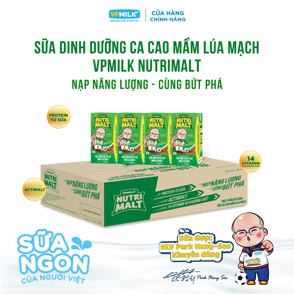Ảnh Sữa ca cao mầm lúa mạch đen VPMilk Nutrimalt 110ml (thùng 48 hộp) 2