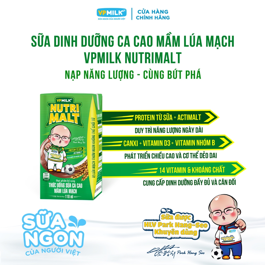 Ảnh Sữa ca cao mầm lúa mạch đen VPMilk Nutrimalt 110ml (thùng 48 hộp) 3