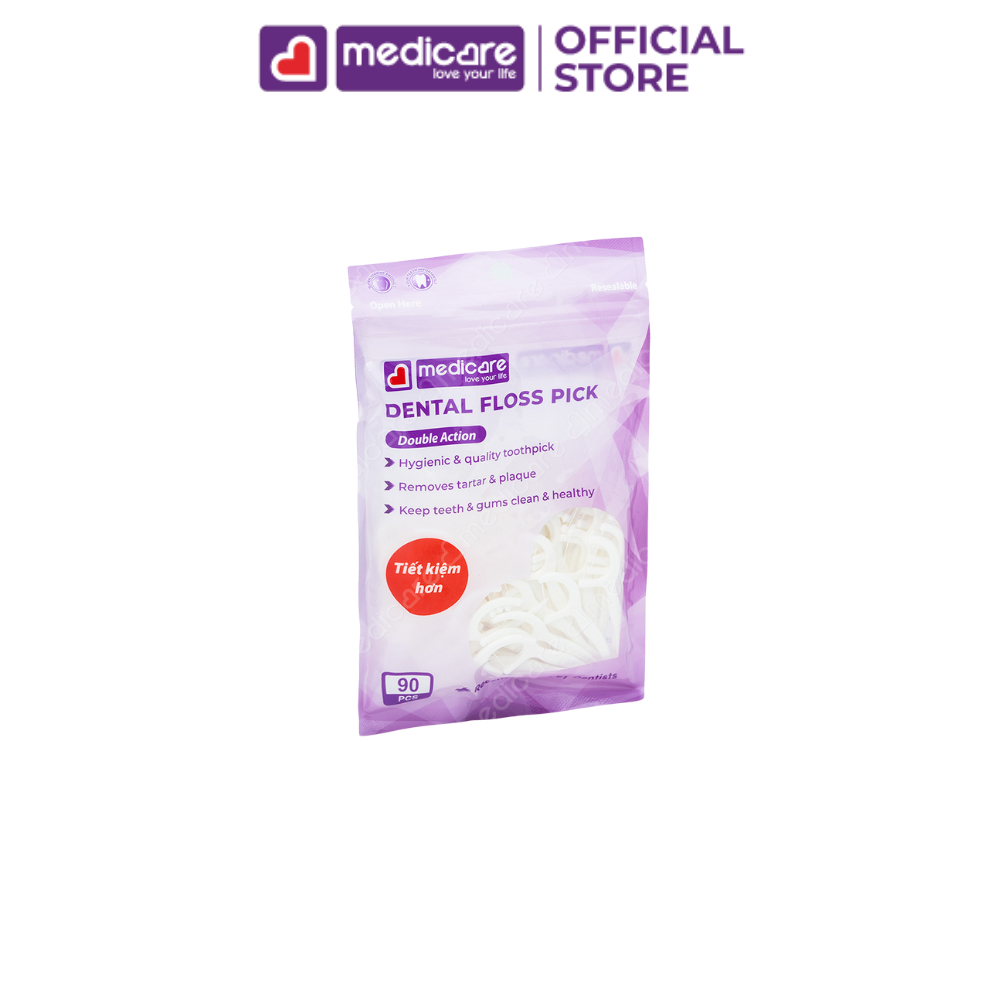 Tăm chỉ MEDiCARE xỉa răng túi 90 cây