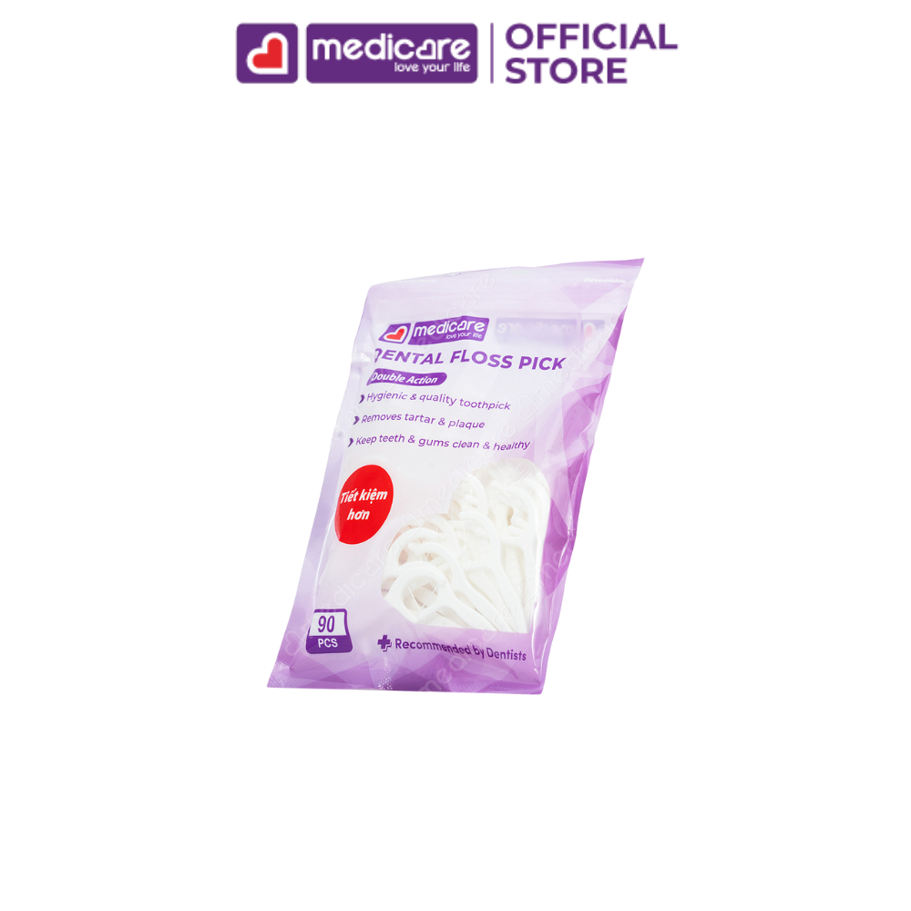 Tăm chỉ MEDiCARE xỉa răng túi 90 cây