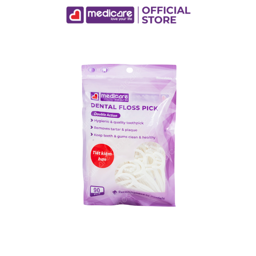 Tăm chỉ MEDiCARE xỉa răng túi 90 cây