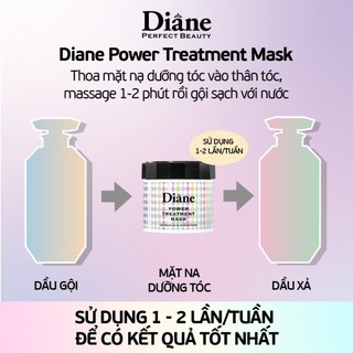 Mặt nạ tóc 6in1 phục hồi khô xơ chẻ ngọn gãy rụng giữ màu tóc nhuộm Diane Power Treatment Mask