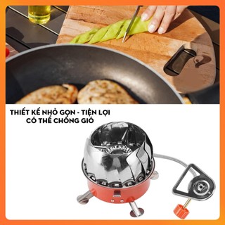 Bếp Ga Mini Du Lịch Xếp Gọn - Bếp Gas Đơn Nhỏ Gọn - Mẫu Mới Có Chắn Gió - Không Kèm Bình Ga