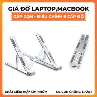 Giá Đỡ Laptop Điều Chỉnh Được Độ Cao, Kệ Máy Tính Laptop, Đế Tản Nhiệt Kê Laptop Nhôm