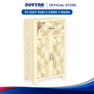 Tủ giày dép SUKI 2 Cánh -1 Ngăn DUY TÂN kệ đựng giày có ngăn kéo tủ, cửa cánh chống bám bụi, nhựa PP