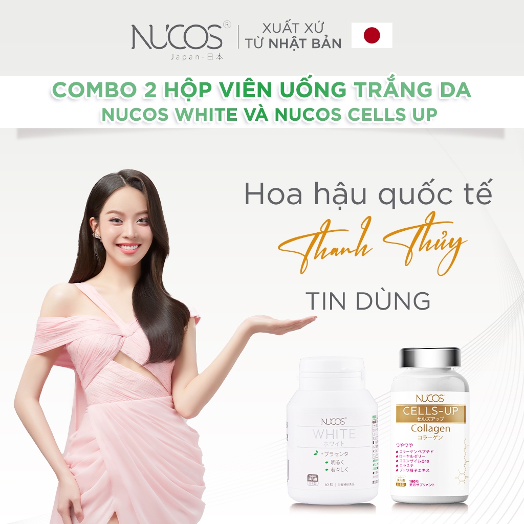 Ảnh TPBVSK Combo Hỗ Trợ Chống Lão Hoá Viên Uống Nucos White Hộp 60 Viên Và Nucos Cells Up Hộp 180 Viên 1