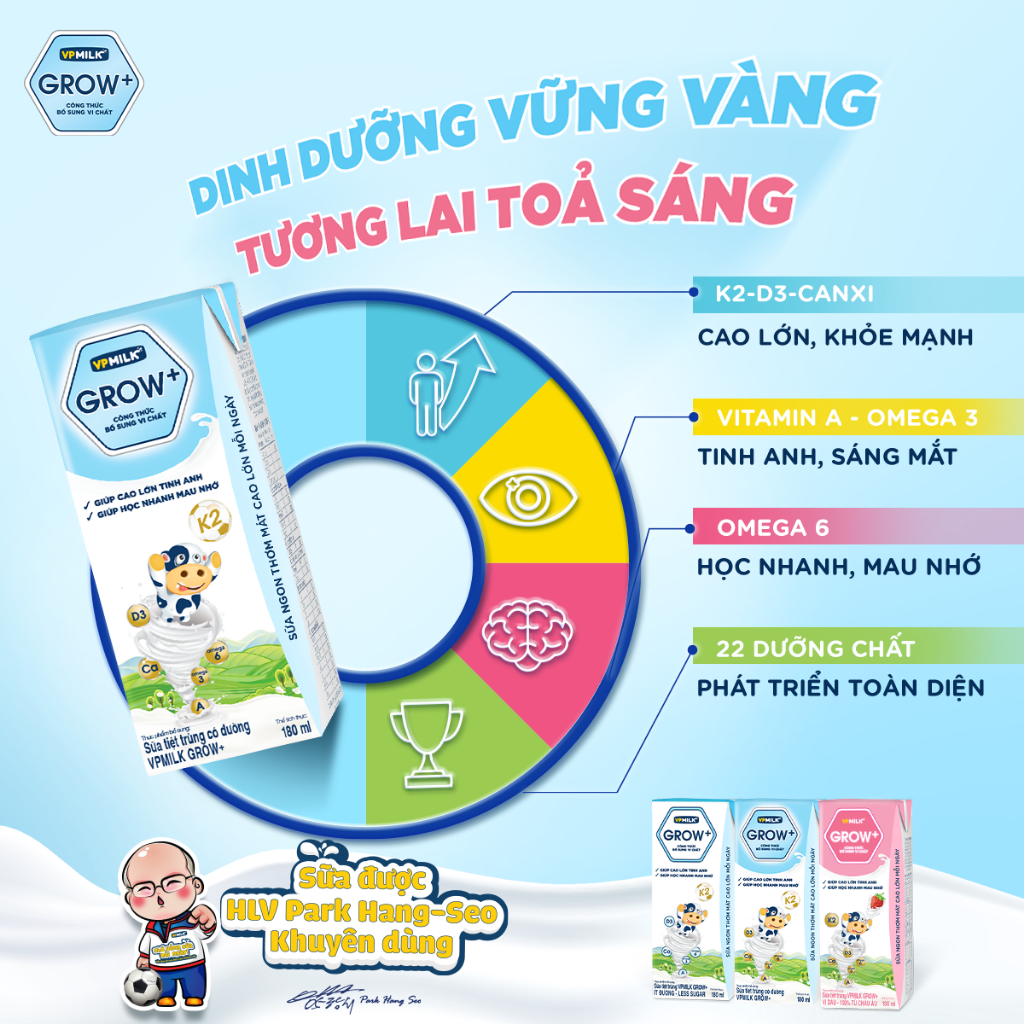 Ảnh Sữa Tiệt Trùng VPMilk Grow+ Vị Dâu 110ml Cho Bé Từ 1 Tuổi (4 hộp x 6) 4