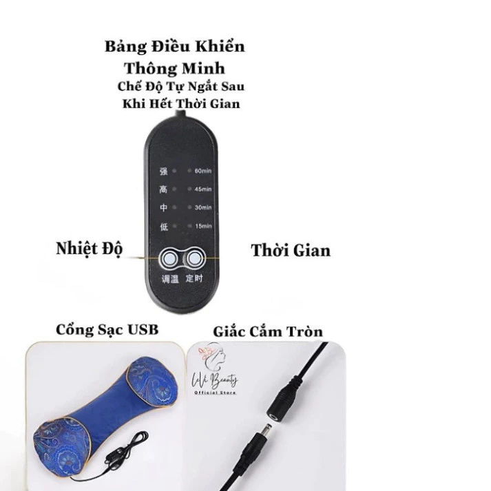 Gối Ngải Cứu Làm Nóng Cổ Giúp Giảm Đau Vai Gáy Cổ, Gối Kê Cổ Thảo Dược Hương Thơm Thảo Mộc