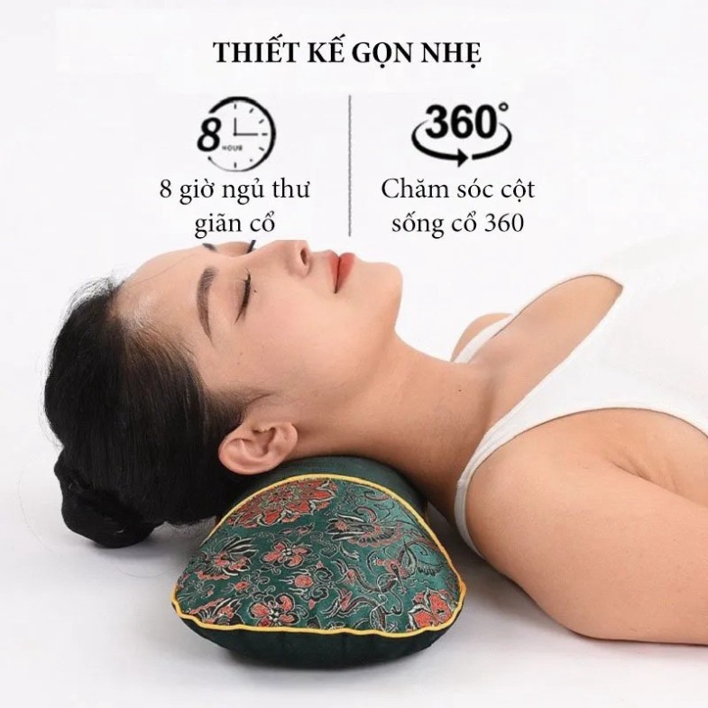 Gối Ngải Cứu Làm Nóng Cổ Giúp Giảm Đau Vai Gáy Cổ, Gối Kê Cổ Thảo Dược Hương Thơm Thảo Mộc