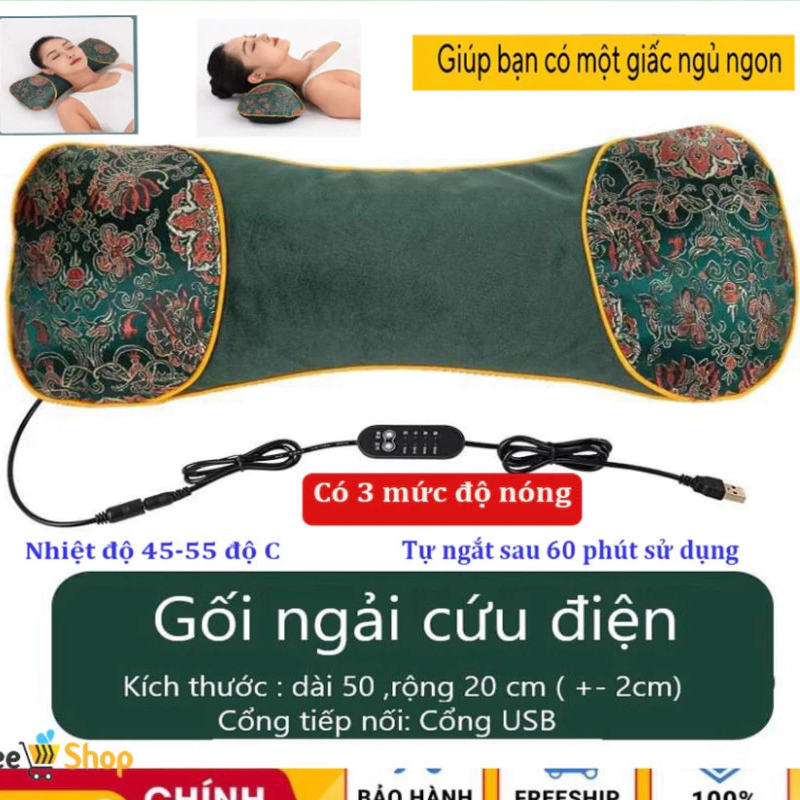 Gối Ngải Cứu Làm Nóng Cổ Giúp Giảm Đau Vai Gáy Cổ, Gối Kê Cổ Thảo Dược Hương Thơm Thảo Mộc