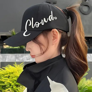 Mũ lưỡi trai Nón kết chống nắng nửa đầu thể thao thêu chữ Cloud chất kaki, mũ hở chóp thời trang form mềm unisex nam nữ