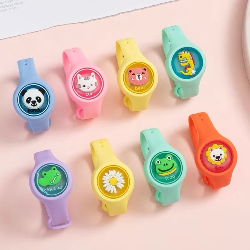 Đồng Hồ Đeo Tay Kèm Tinh Dầu Đuổi Muỗi Phát Sáng Hoạt Hình Dễ Thương Cho Bé (Có Hộp)
