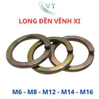 Long đen vênh, Long đền vênh, Vòng đệm kênh xi 7 màu M6, M8, M10, M12, M14,M16 (túi 50 con)