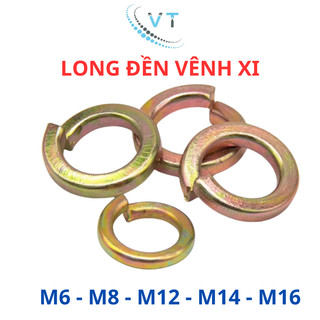 Long đen vênh, Long đền vênh, Vòng đệm kênh xi 7 màu M6, M8, M10, M12, M14,M16 (túi 50 con)