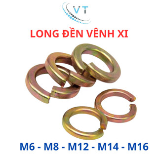 Long đen vênh, Long đền vênh, Vòng đệm kênh xi 7 màu M6, M8, M10, M12, M14,M16 (túi 50 con)