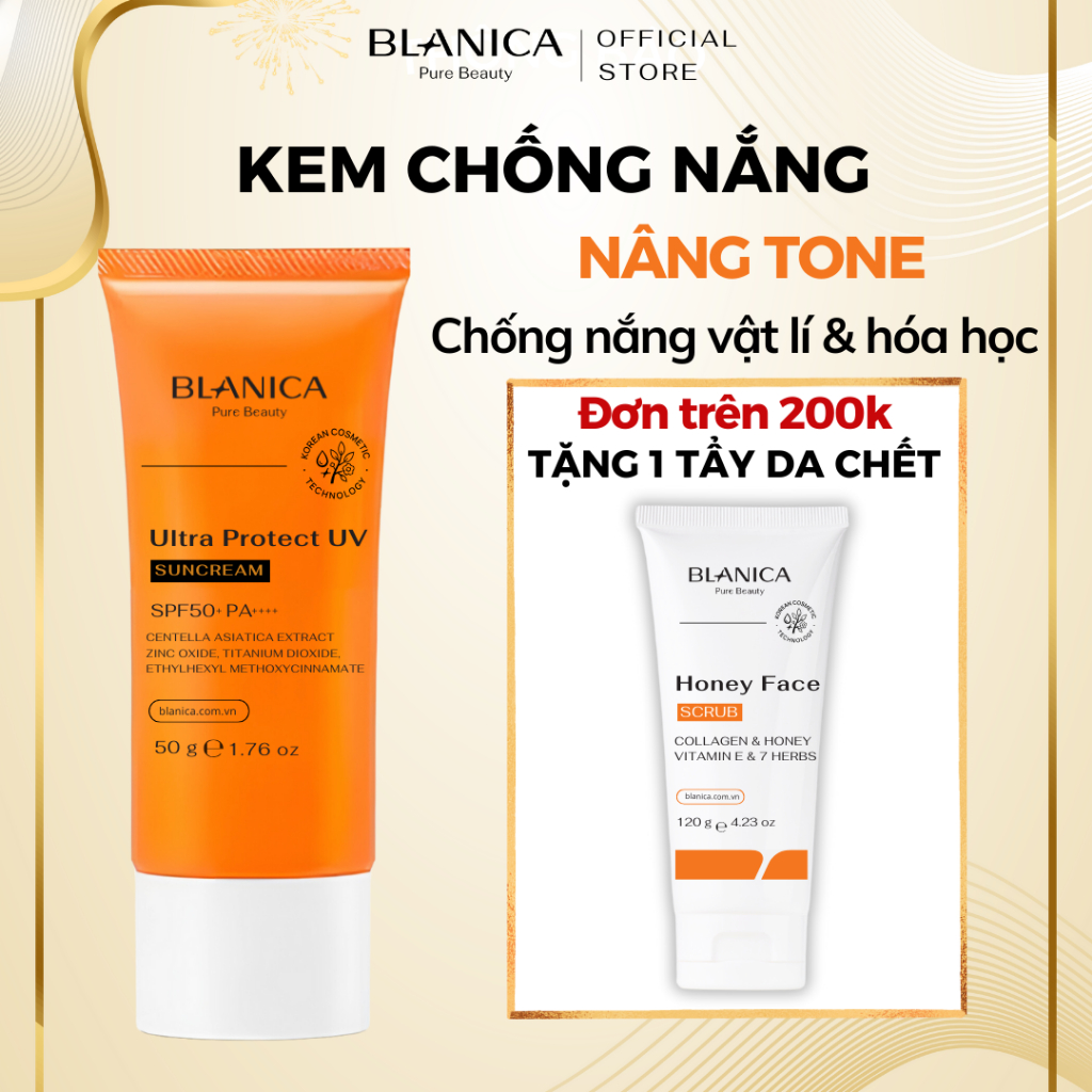 Ảnh Kem chống nắng nâng tone giúp kiềm dầu và làm sáng da BLANICA Ultra Protect UV SunCream SPF50+ PA++++ 50g 1