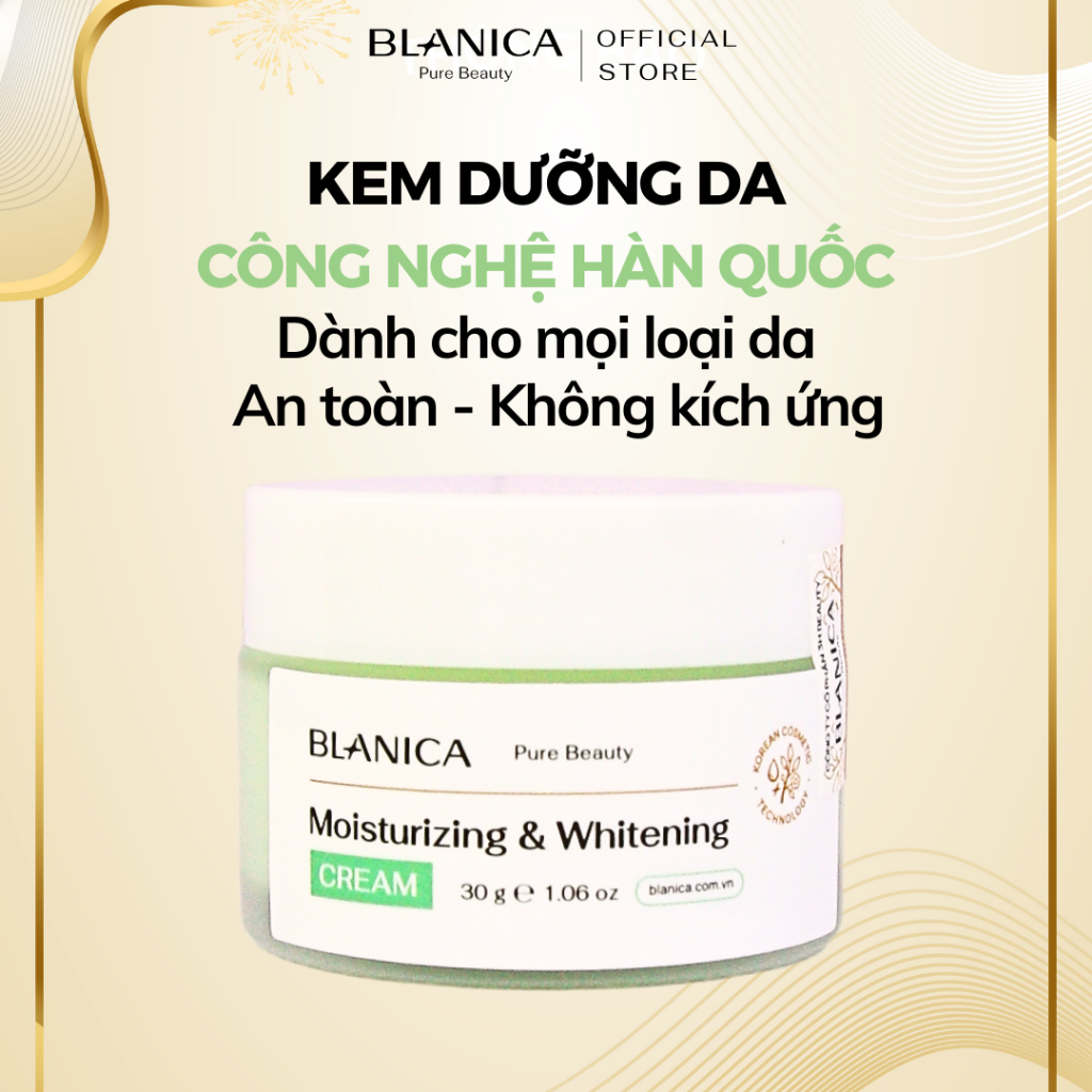 Ảnh Kem dưỡng cấp ẩm dưỡng da sáng khỏe đều màu BLANICA Moisturizing & Whitening Cream ngăn ngừa lão hóa 30g 1