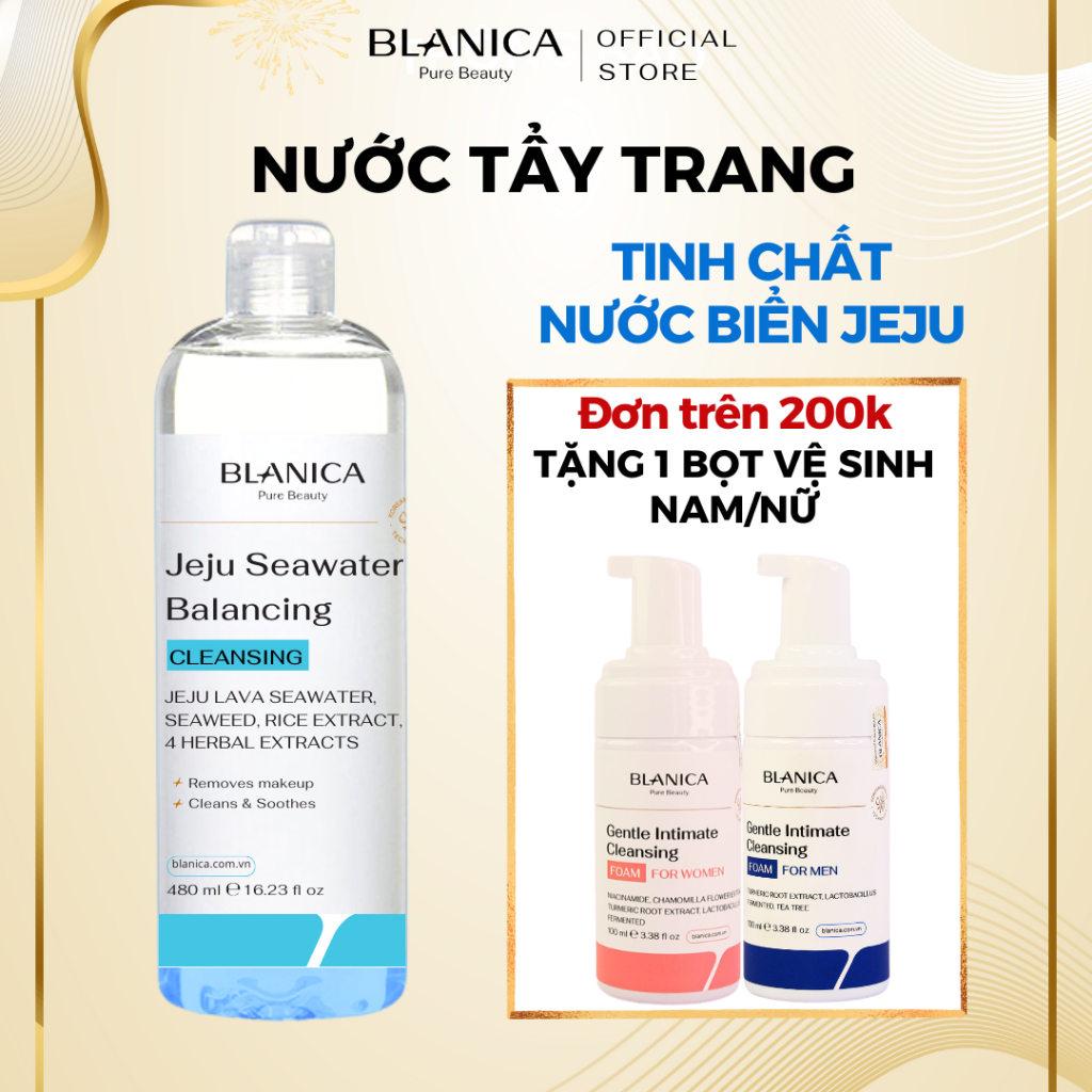 Ảnh Dầu tẩy trang 2 lớp làm sạch sâu lớp trang điểm BLANICA, chiết xuất từ tinh chất biển Jeju 480ml 1