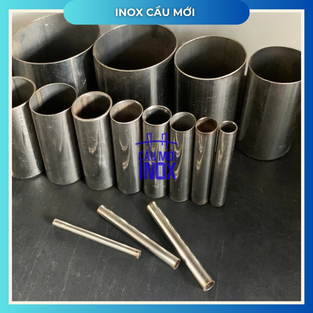 Ống tròn Inox 304, Phi 76mm, Phi 90mm, độ dày 1.0mm, 1.2mm, 1.5mm (dài 50cm-100 cm)