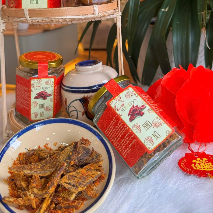 Ảnh Khô Bò Miếng Mềm Đặc Sản Cao Nguyên Vị Truyền Thống Kim Cương Vàng Lọ 80 Gram 2