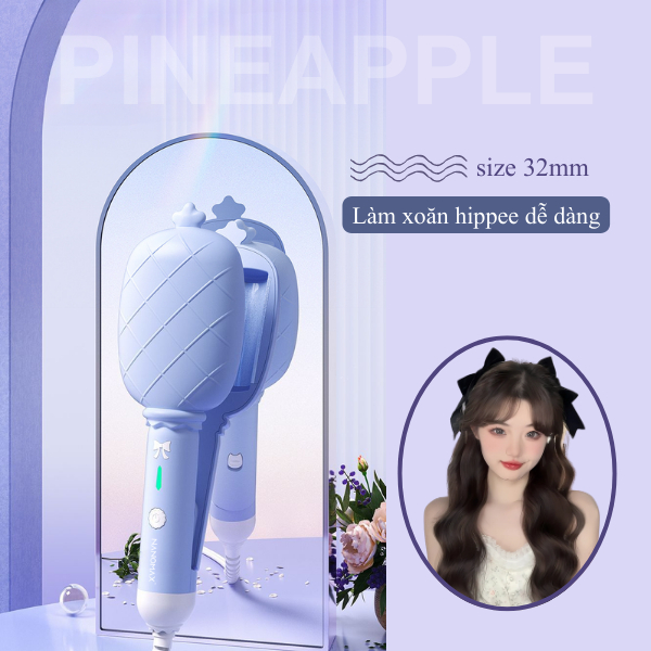 Ảnh Máy Uốn Tóc Xoăn Sóng Hippee NANOMAX D33 Size 32 Dùng Cho Tóc Ngắn Và Tóc Dài, Làm Nóng Nhanh, Tắt Nguồn Thông Minh 2