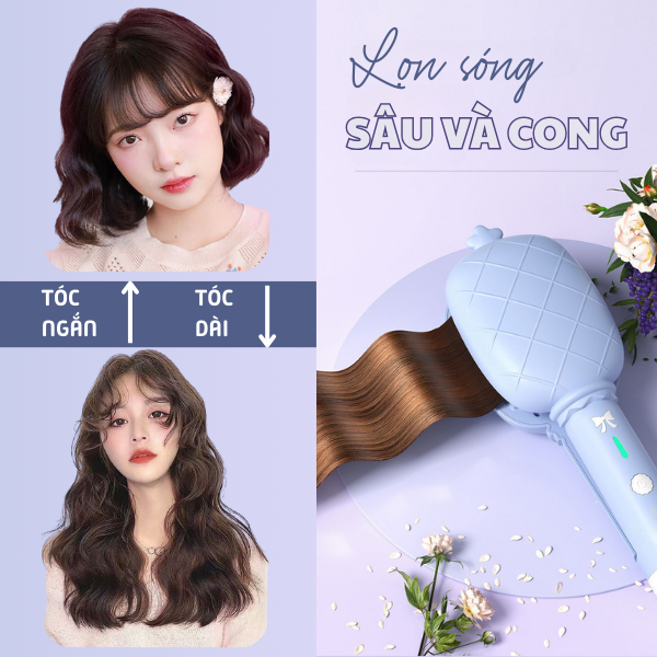 Ảnh Máy Uốn Tóc Xoăn Sóng Hippee NANOMAX D33 Size 32 Dùng Cho Tóc Ngắn Và Tóc Dài, Làm Nóng Nhanh, Tắt Nguồn Thông Minh 4