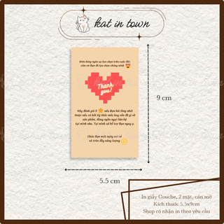[KatinTown] Card Cảm Ơn, Thank You Hoa Vàng - Size 9x5.5cm - Giấy Couche Cán Màng Mờ 2 Mặt
