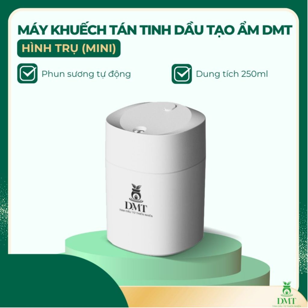 [Hàng Tặng Không Bán] Máy xông tinh dầu, tạo ẩm, phun sương hình trụ DMT - 250ml