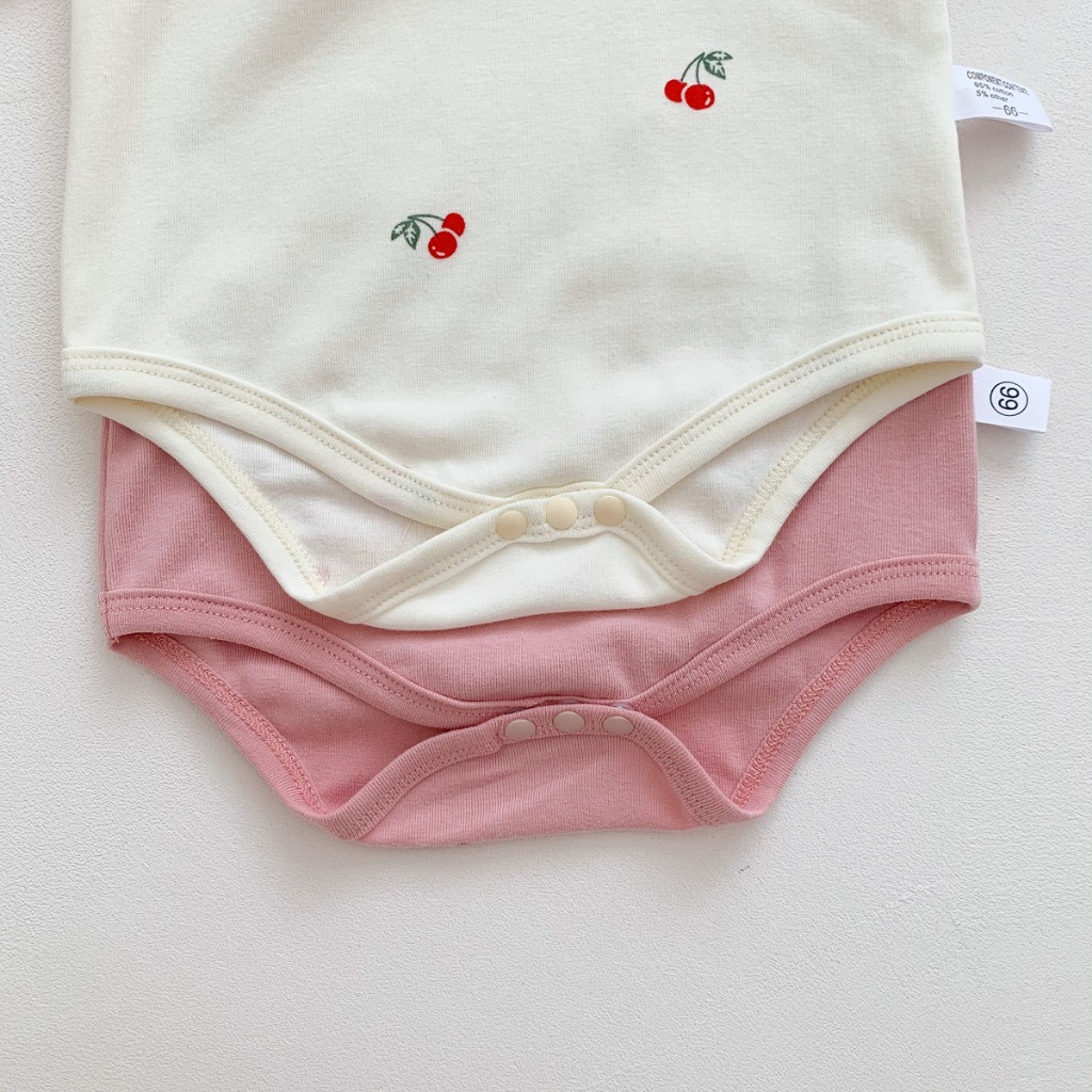 (HÀNG CÓ SẴN) QC Set thỏ cherry tặng kèm mũ cho bé, hàng quảng châu vải mềm mịn cho bé gái 5-13kg