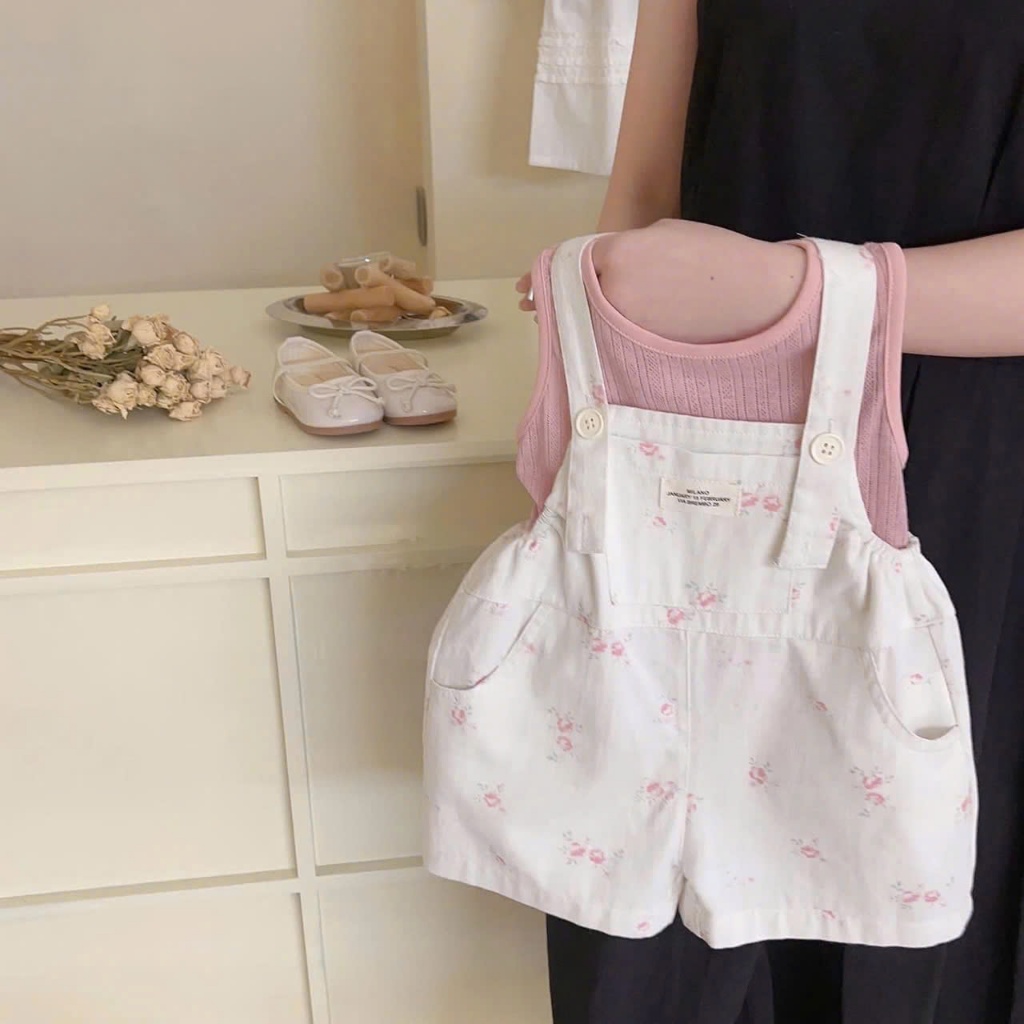 (HÀNG CÓ SẴN) QC Set yếm kèm áo cover Hàn Quốc hàng quảng châu cho bé gái 6-14kg