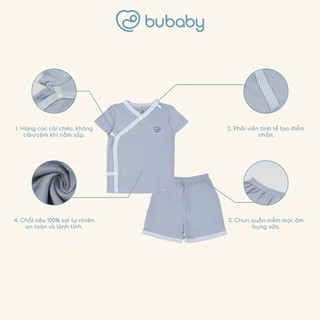 BuBaby Bộ ngắn tay cài chèo Siro cao cấp cho bé trai và bé gái BSR140804