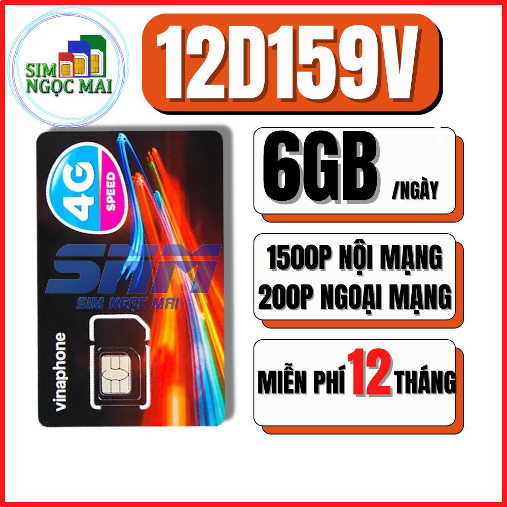 SIM 4G Vinaphone VD149 , U1500 , 12BIG50Y, D500 , 12D159V - 500GB/T ...