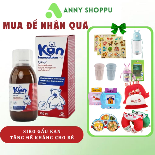 Siro Gấu Kan ImunoGlukan (Nhập khẩu chính hãng) - Tăng để kháng cho bé, bổ sung vitamin, bé ăn ngon