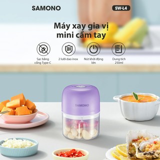 Combo nồi điện Samono 1.5L SW-DG04S trắng và máy xay hành tỏi ớt mini SW-L4 xanh/tím - BH 1 năm