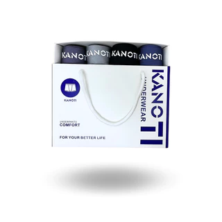 Túi xách đựng quần lót nam KANOTI kèm quai đeo, hộp đựng 4, 5 chiếc xanh trắng in logo đẹp cao cấp H01