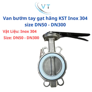 Van bướm tay gạt hãng KST Inox 304 size DN50 - DN100