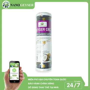 Lõi CBC, Lõi than hoạt tính gáo dừa, dùng cho máy Geyser Eco Max, Crystal, Ecotar 2, Ecotar 3, Ecotar 6