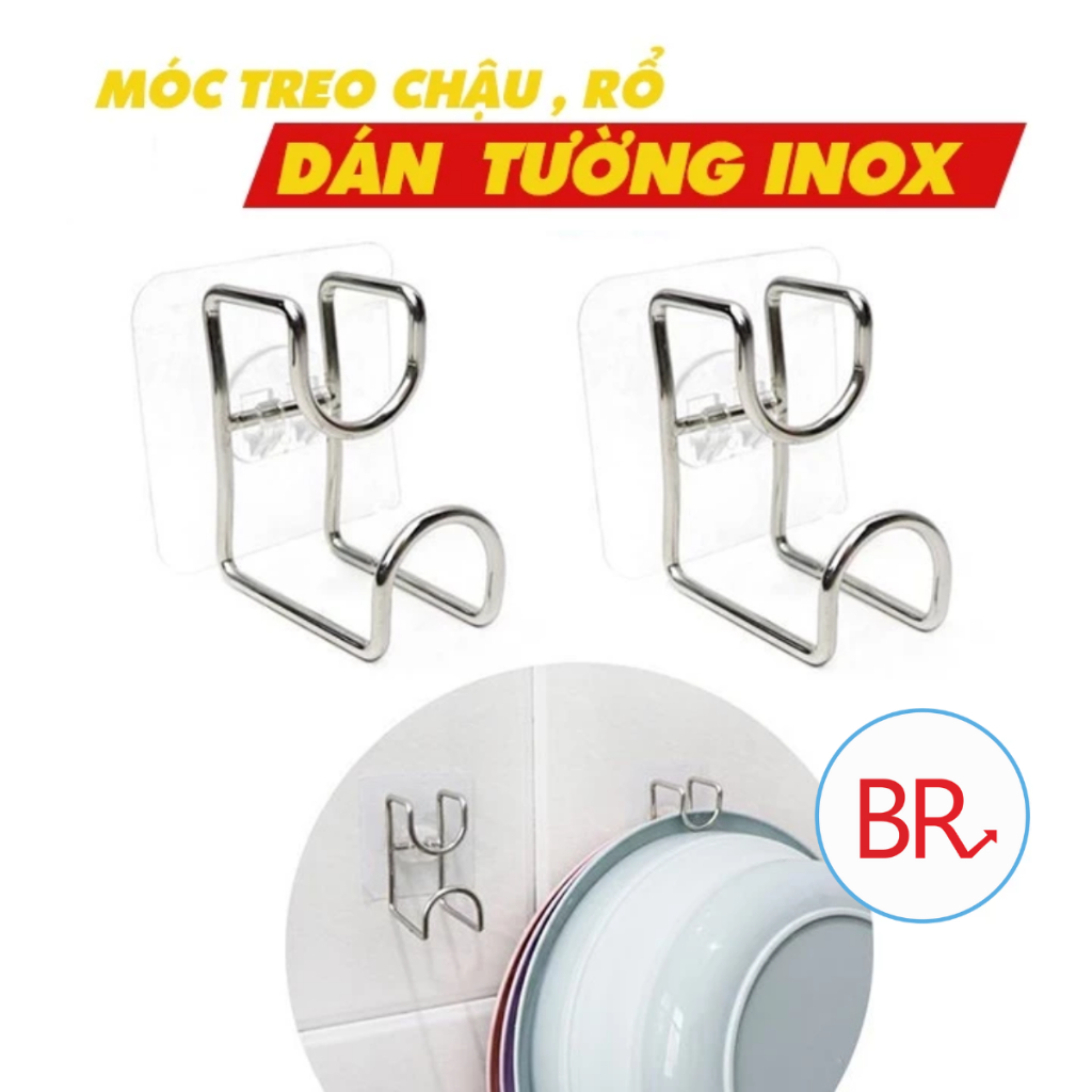 Móc gài chậu , rổ , đồ dùng nhà bếp bằng inox _ Móc treo thau , chậu ...
