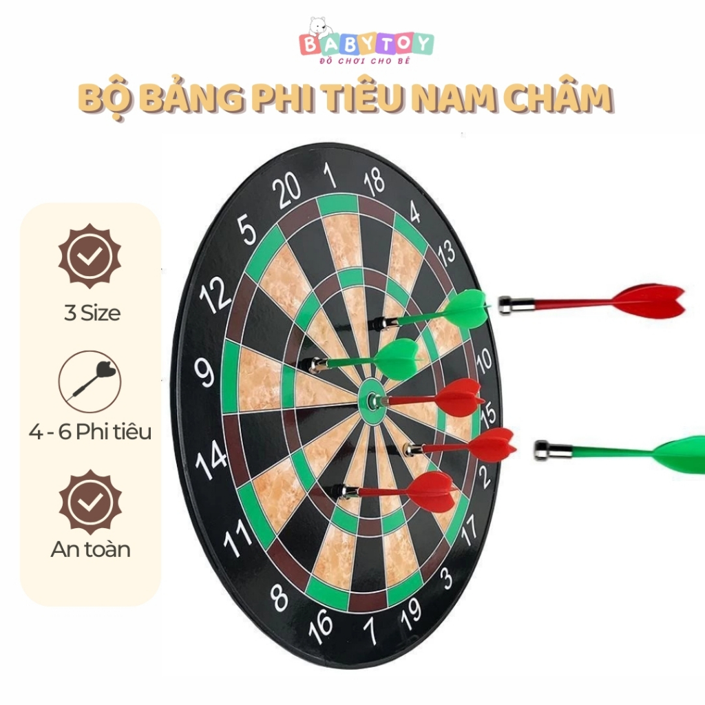Bộ bảng phi tiêu nam châm kèm phi tiêu người lớn trẻ em nhiều kích ...