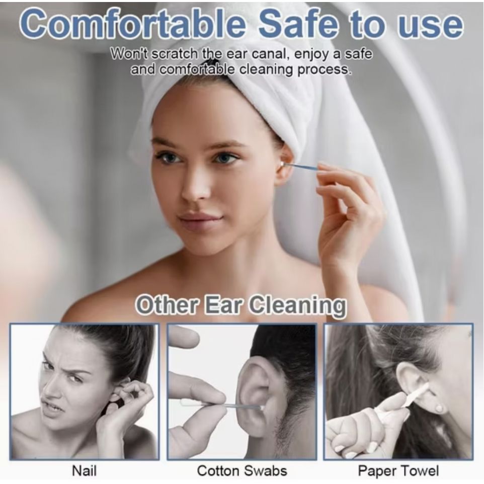 Bộ Dụng Cụ Làm Sạch Tai Di Động Dụng Cụ Loại Bỏ Nến Tai Kèm Túi Da PU Dùng Tại Nhà và Du Lịch