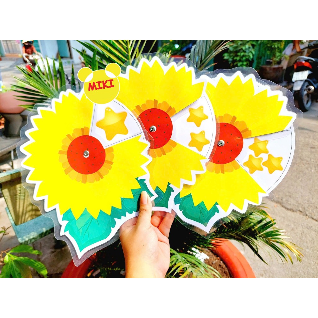 HOA HƯỚNG DƯƠNG 3 MẶT CẢM XÚC - NGÔI SAO ĐÁNH GIÁ (Đồ dùng dạy học Miki)