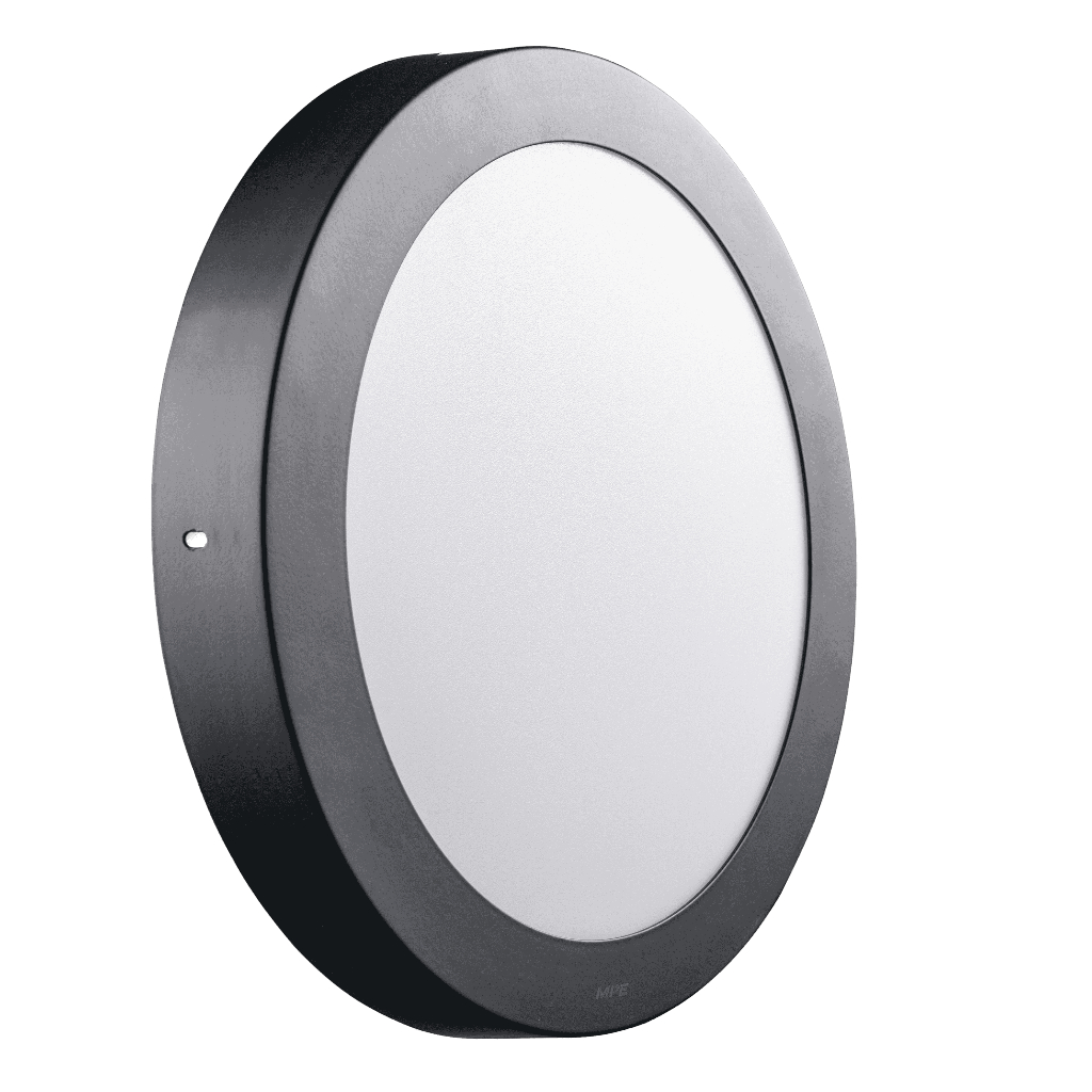 (CHÍNH HÃNG) MPE - Đèn LED panel ốp nổi nhôm thân đen mặt tròn ánh sáng trắng - vàng - 3 màu công suất 12W - 18W - 24W