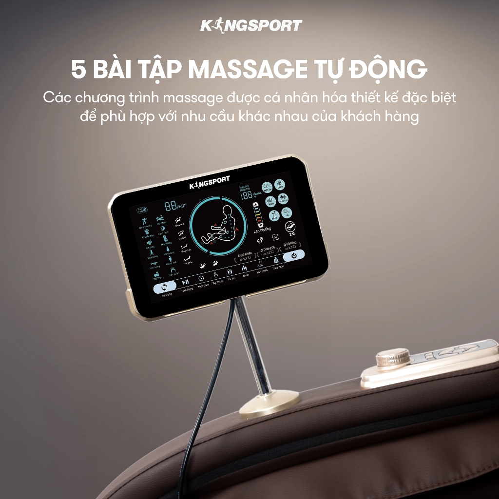 Ghế massage toàn thân KINGSPORT G80 NEW công nghệ rung sóng âm KingSonic