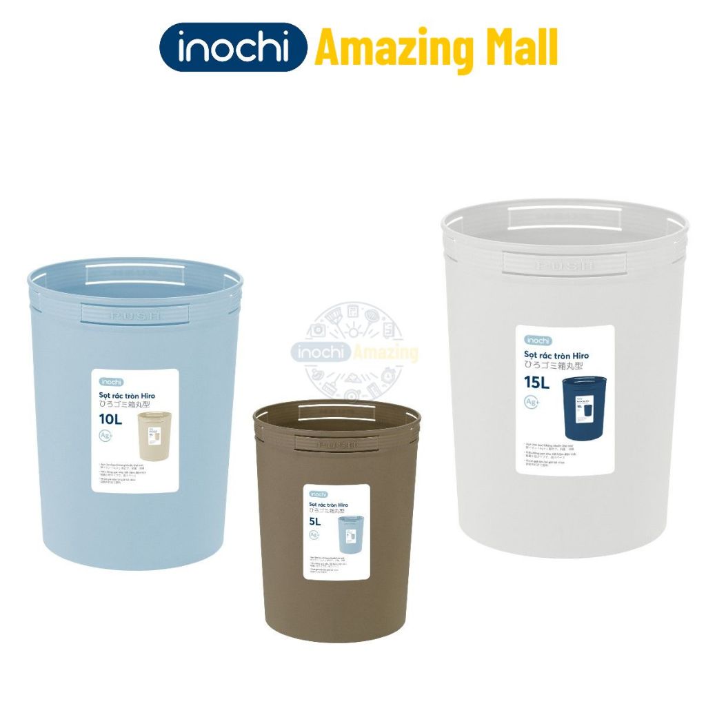 Sọt rác Inochi Hiro 5L/10L/15L nhỏ gọn bền đẹp dung trong nhà tắm, nhà ...