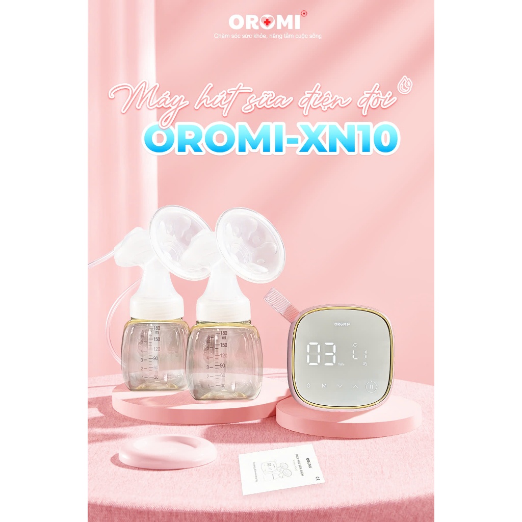 Máy hút sữa điện đôi OROMI XN10 - Hút sữa massage hiệu quả, không đau rát - Nhựa PPSU cao cấp