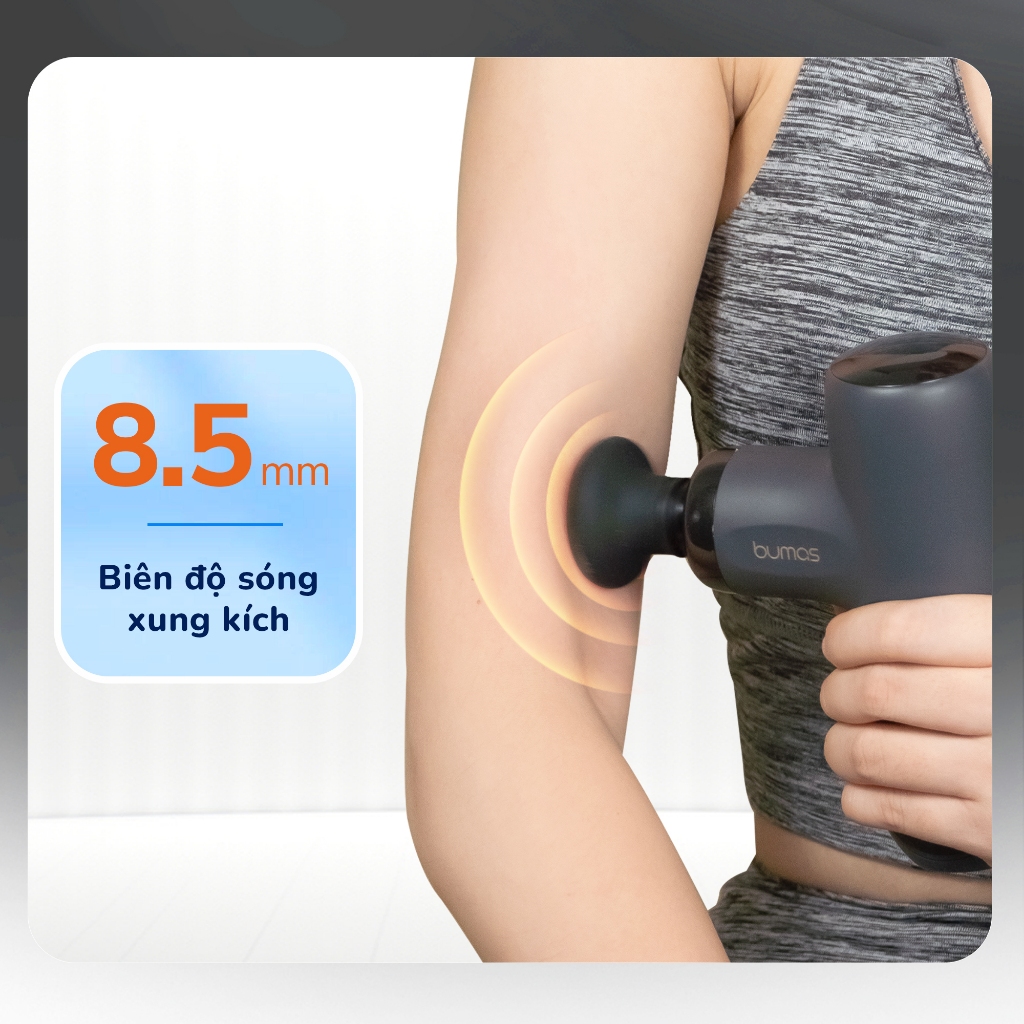 Ảnh Máy Massage Cầm Tay Mini BUMAS M14 - Đầu Massage Silicon Kết Hợp Với 5 Mức Độ Massage Chuyên Dụng 2