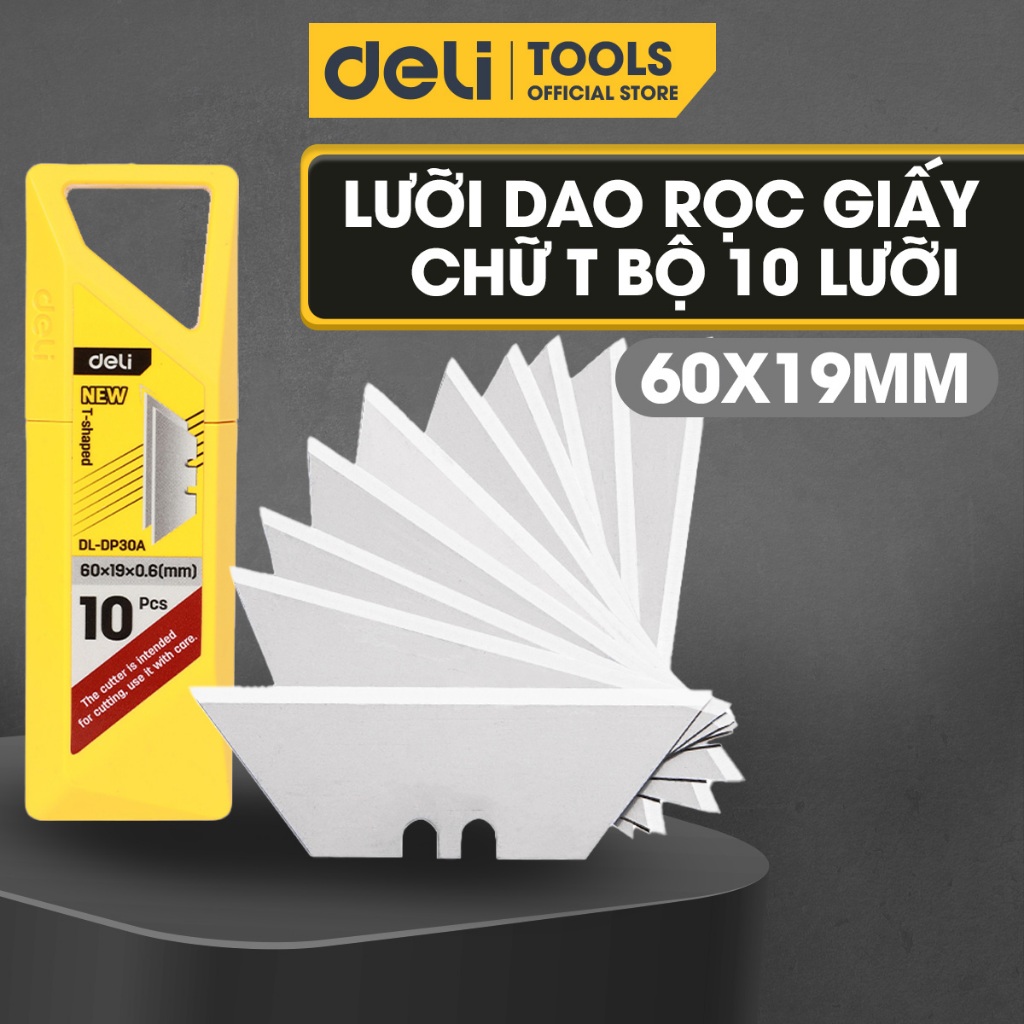 Hộp 10 Lưỡi Dao Rọc Giấy SK4 Deli Chính hãng - Lưỡi dao Sắc Bén, Chống ...