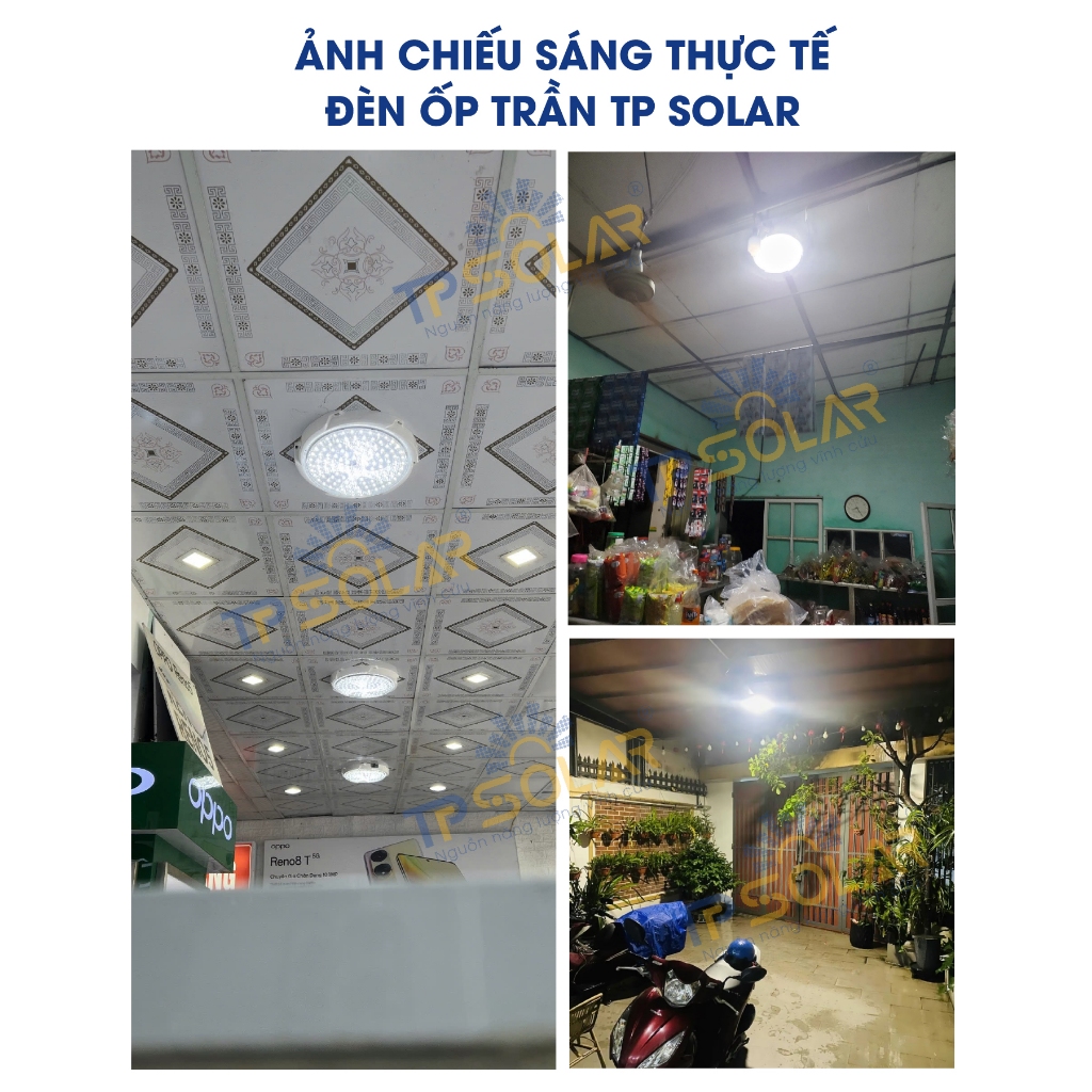 Ảnh Đèn Ốp Trần Năng Lượng Mặt Trời TP SOLAR 3 Màu Ánh Sáng, Chíp LED 5054 Cao Cấp, Chống Nước IP68 - Bảo Hành 3 Năm 3