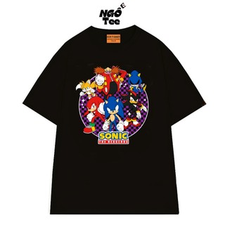 Áo Thun NGỐ TEE Hoạt Hình Team Sonic Chống Lại Tiến Sĩ Eggman Vải Cotton 75 Thoáng Mát