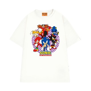 Áo Thun NGỐ TEE Hoạt Hình Team Sonic Chống Lại Tiến Sĩ Eggman Vải Cotton 75 Thoáng Mát
